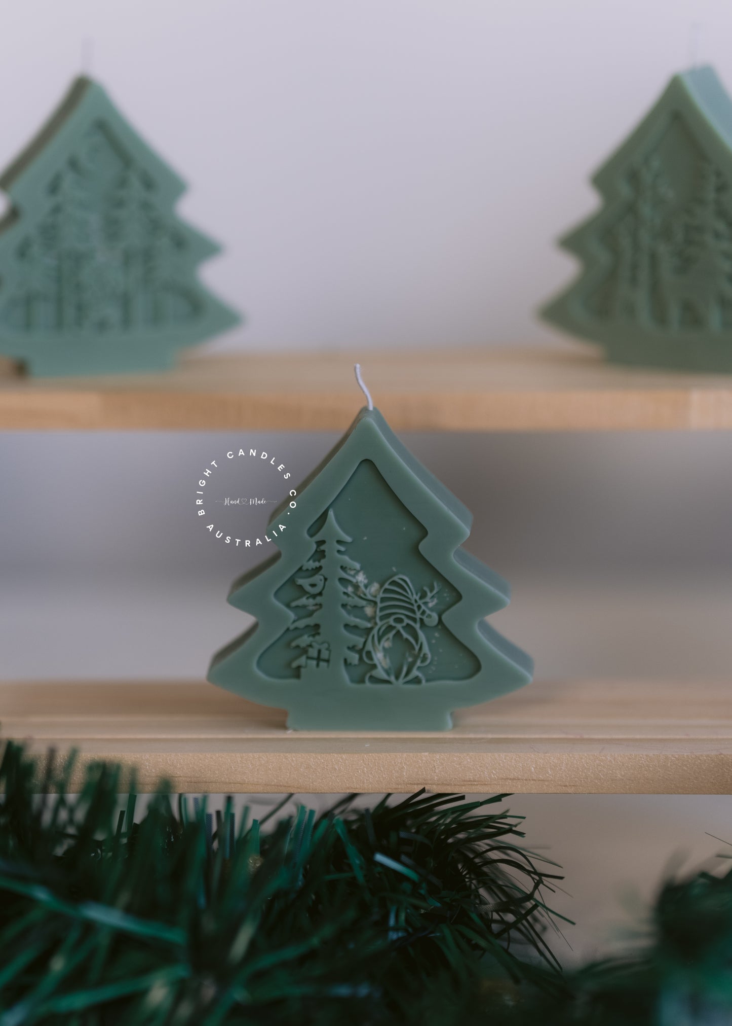 Gnome Christmas Tree Scene Candle | Handmade Soy Wax Holiday Candle