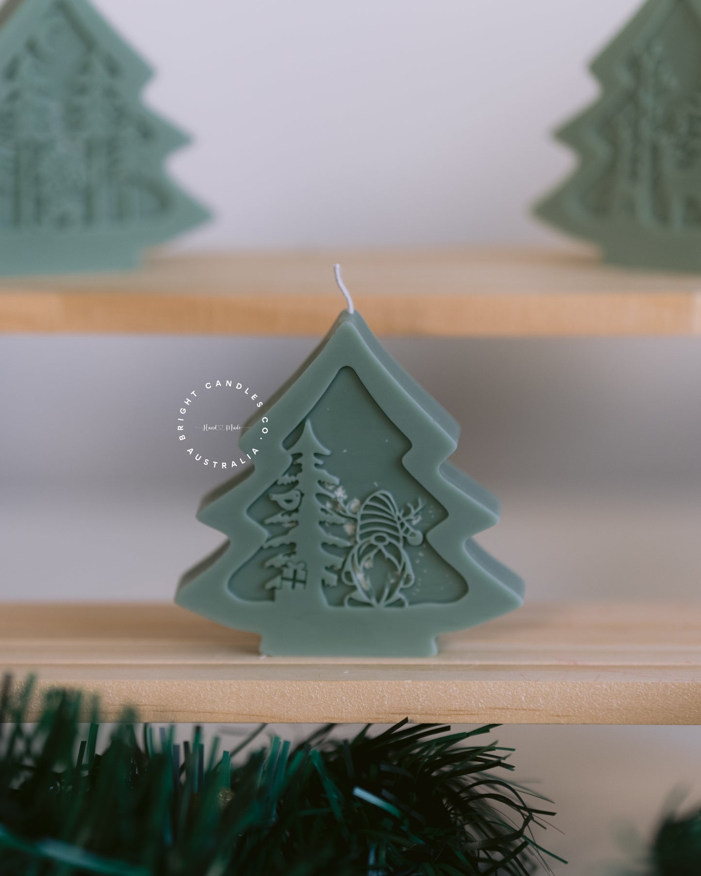 Gnome Christmas Tree Scene Candle | Handmade Soy Wax Holiday Candle