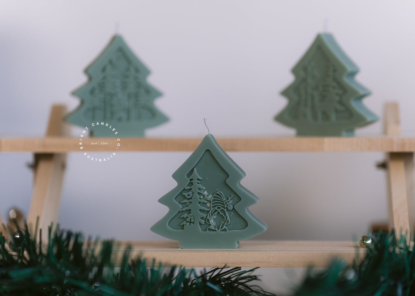 Gnome Christmas Tree Scene Candle | Handmade Soy Wax Holiday Candle