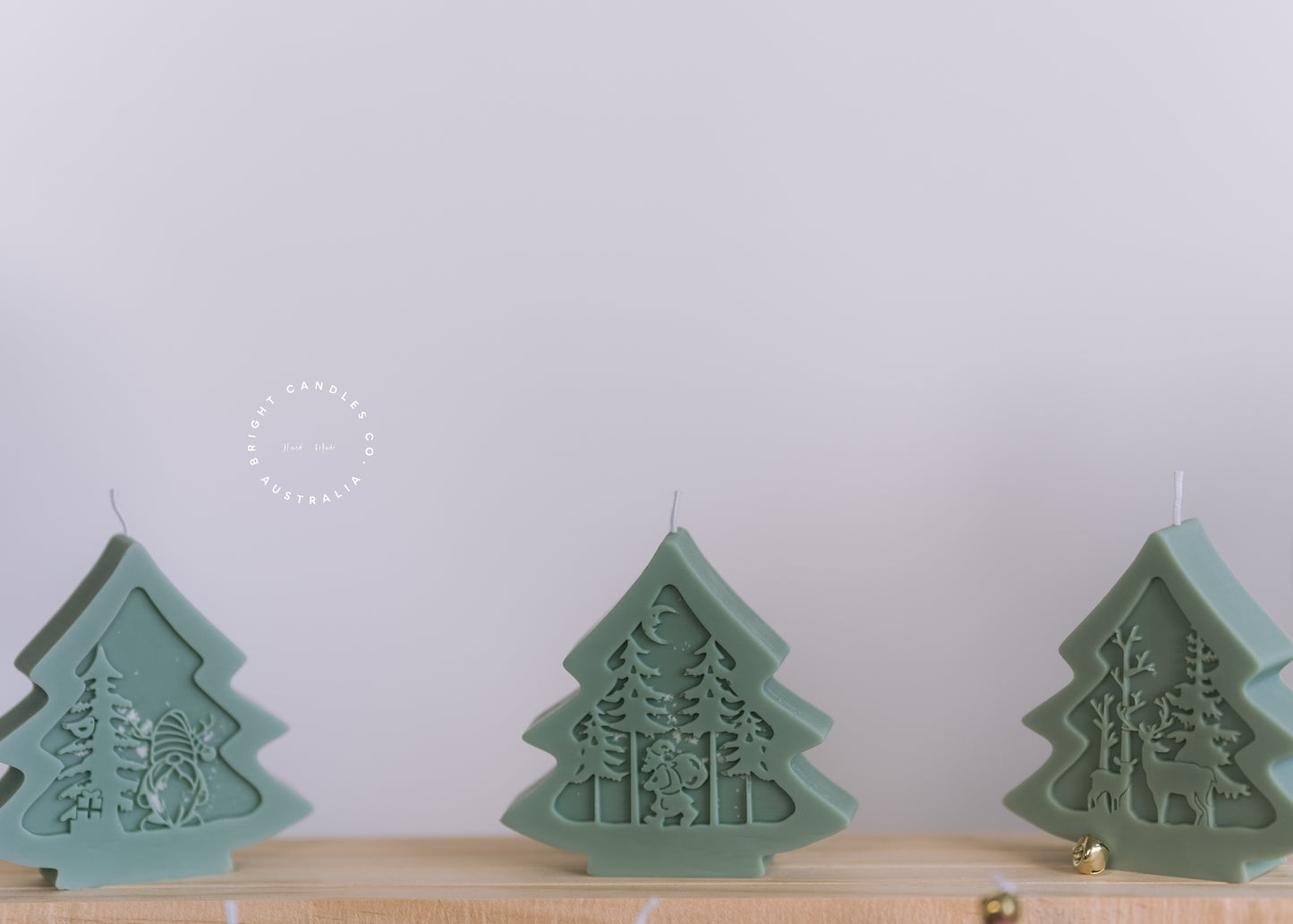 Santa Christmas Tree Scene Candle | Handmade Soy Wax Holiday Candle | Intricate Forest Design | Festive Christmas Decor