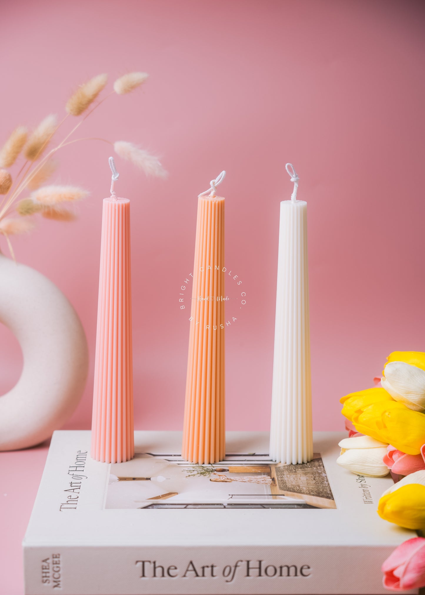 Ribbed Taper Candle