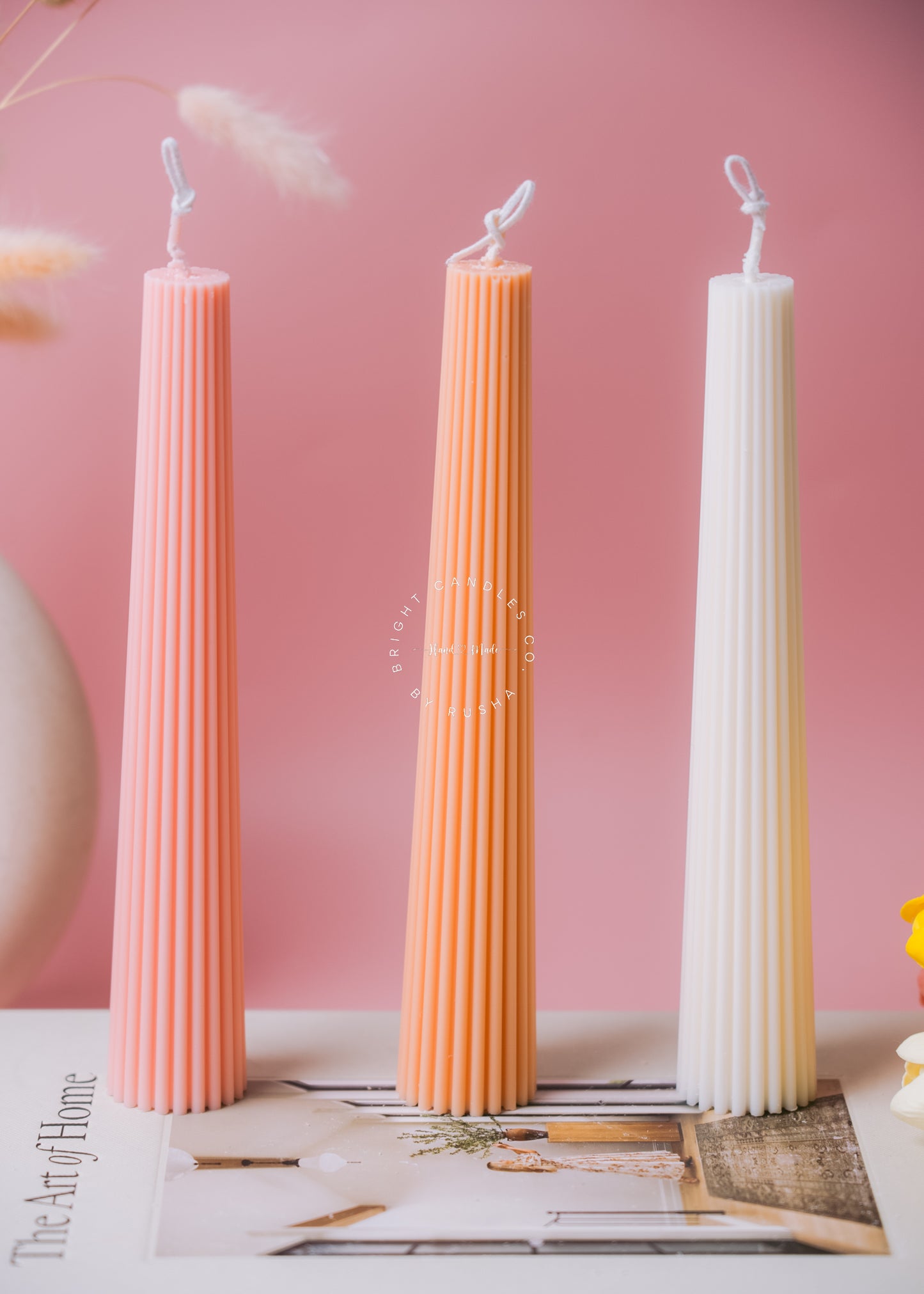 Ribbed Taper Candle