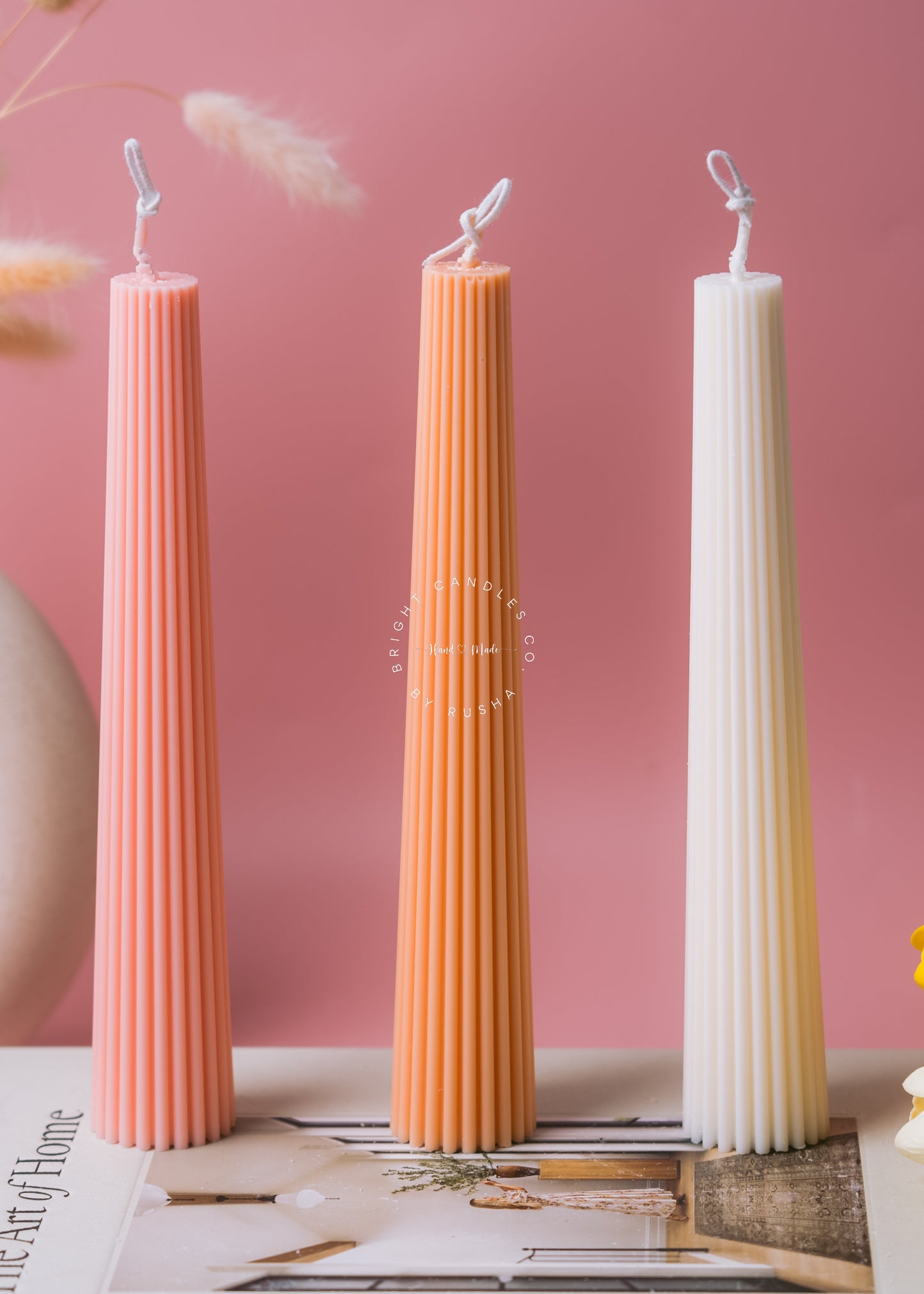 Ribbed Taper Candle