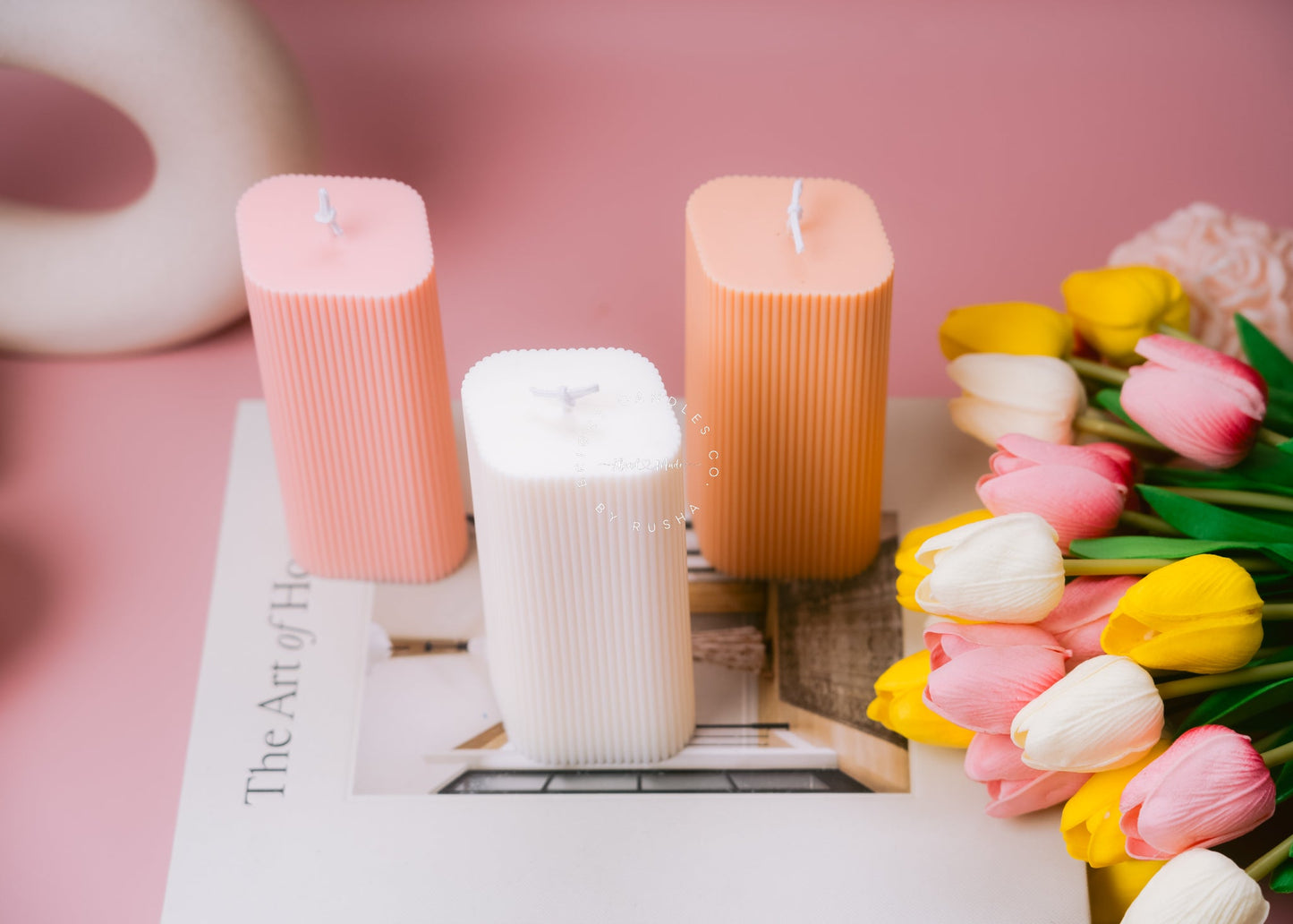 Ribbed Pillar Candle