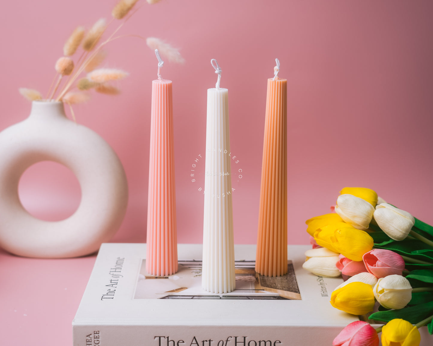 Ribbed Taper Candle