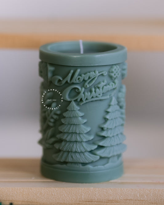 Christmas Tree Pillar CANDLE | Christmas Candle