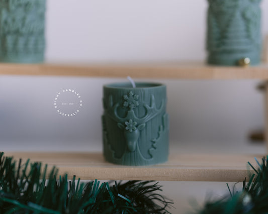 Reindeer Pillar CANDLE | Christmas Candle