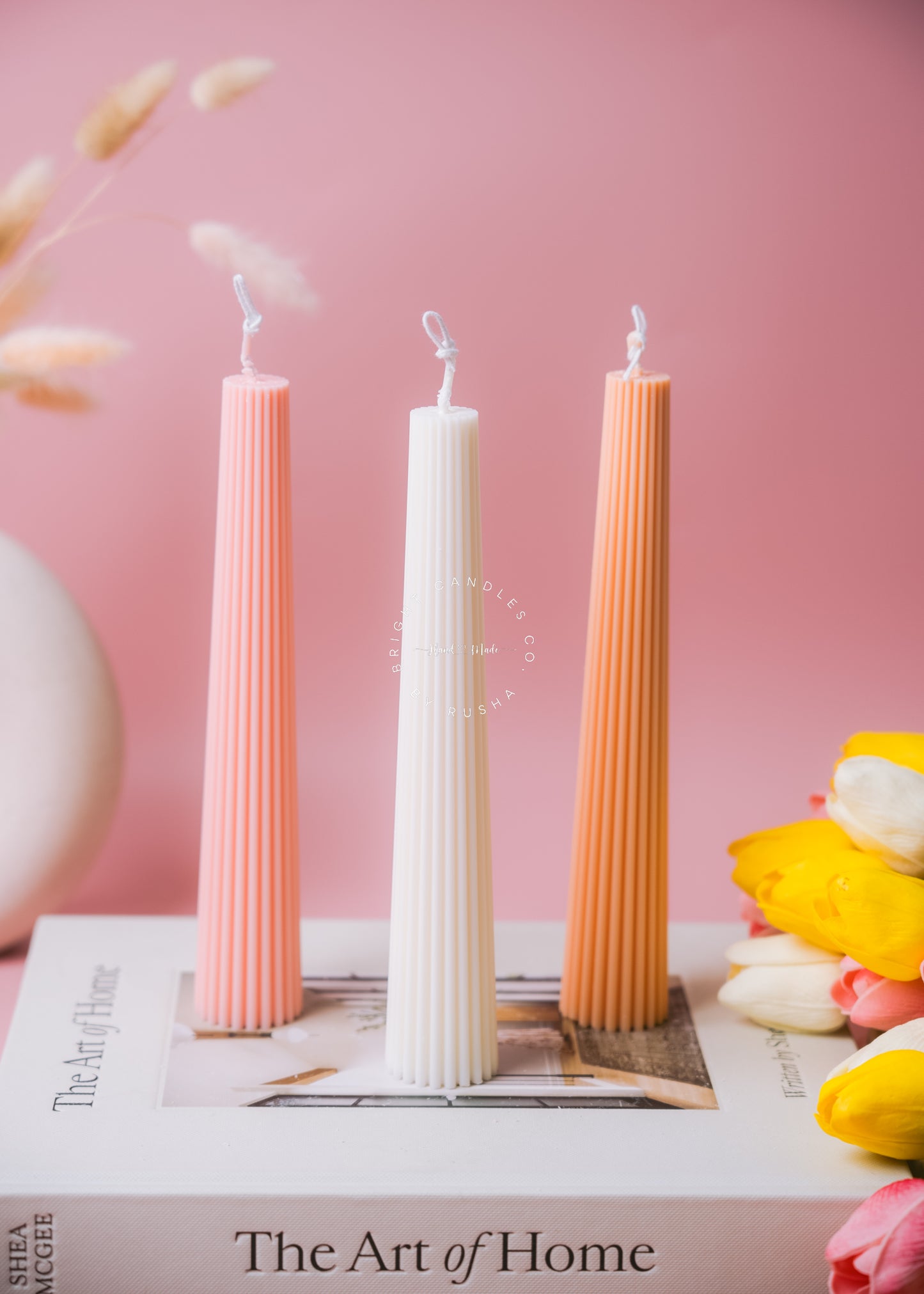 Ribbed Taper Candle